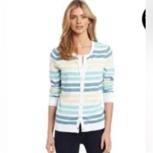 Women’s Pendleton Petite Multi Colored Striped Button Down Sweater Size XL